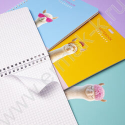 Тетрадь  48л клетка/спираль "ALPACA" /ламинац.SOFT-TOUCH / 4вида | Фото 7