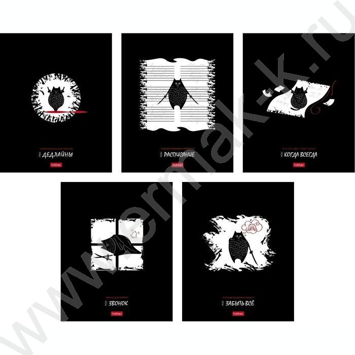 Тетрадь  48л клетка/пластик обл. "Кот-самурай" ассорти | Фото 1