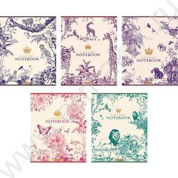 Тетрадь  48л клетка "Царство джунглей" /ламинац SOFT-TOUCH/тиснение/ 5видов | Фото 1