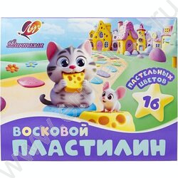 Пластилин восковой  16цв 240г Фантазия+стек /пастель | Фото 1