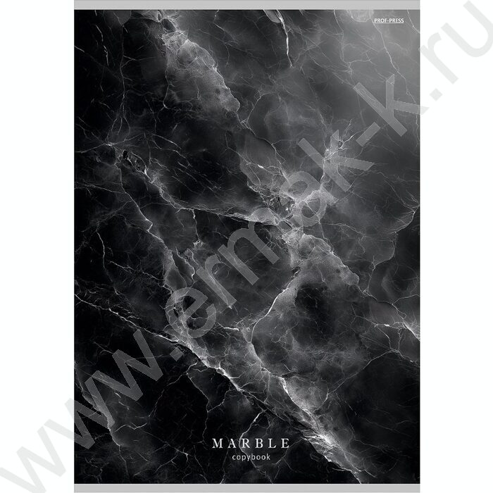 Тетрадь  48л А4 клетка "Чёрный мрамор" | Фото 1