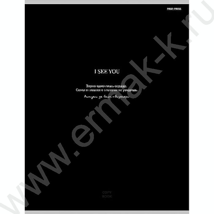 Тетрадь  96л А4 клетка "Надпись на чёрном-2" /тиснение холст/ | Фото 1