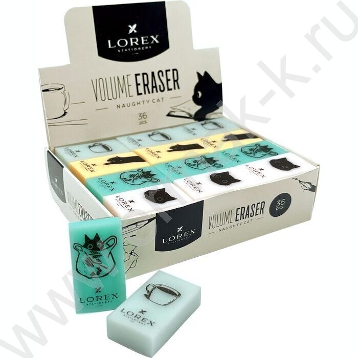 Ластик прямоугольный "VOLUME ERASER NAUGHTY CAT", ПВХ 35*21*10мм /ассорти | Фото 5