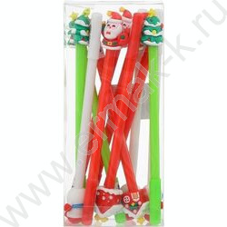 Ручка шар Детская синяя Новогодние/съёмный прорезиненный наконечник ассорти,цв.корпус/ NEW | Фото 3