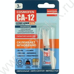 Супер клей гель COSMO CA 12, тюбик 3гр | Фото 1