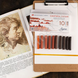 Сангина/сепия Ладога 10 мелков ассорти цветов NEW | Фото 6