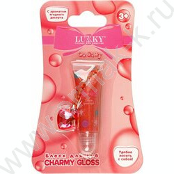 Блеск для губ Charmy Gloss сверкающий,роз.,с ароматом ягодного десерта,браслетик с подвеской NEW | Фото 1