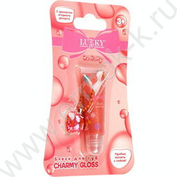 Блеск для губ Charmy Gloss сверкающий,роз.,с ароматом ягодного десерта,браслетик с подвеской NEW | Фото 2