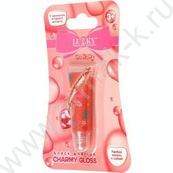Блеск для губ Charmy Gloss сверкающий,роз.,с ароматом ягодного десерта,браслетик с подвеской NEW | Фото 3