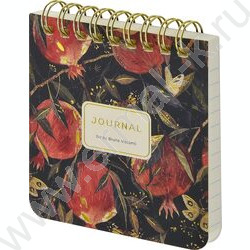 Блокнот  60л 90*90 тв.обл./спираль "Pocket journal.Гранат" блок-линейка NEW | Фото 1
