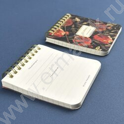 Блокнот  60л 90*90 тв.обл./спираль "Pocket journal.Гранат" блок-линейка NEW | Фото 5