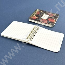 Блокнот  60л 90*90 тв.обл./спираль "Pocket journal.Гранат" блок-линейка NEW | Фото 6