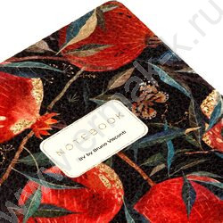 Тетрадь  60л клетка "Flora.Гранат" 80 г/м2 бежевая бумага,материал обложки:искус.кожа NEW | Фото 3