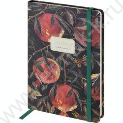 Зап. книжка 100л А5 тв.обл. "Flora.Гранат" /на резинке,блок -линейка,карман д/бумаг NEW | Фото 1