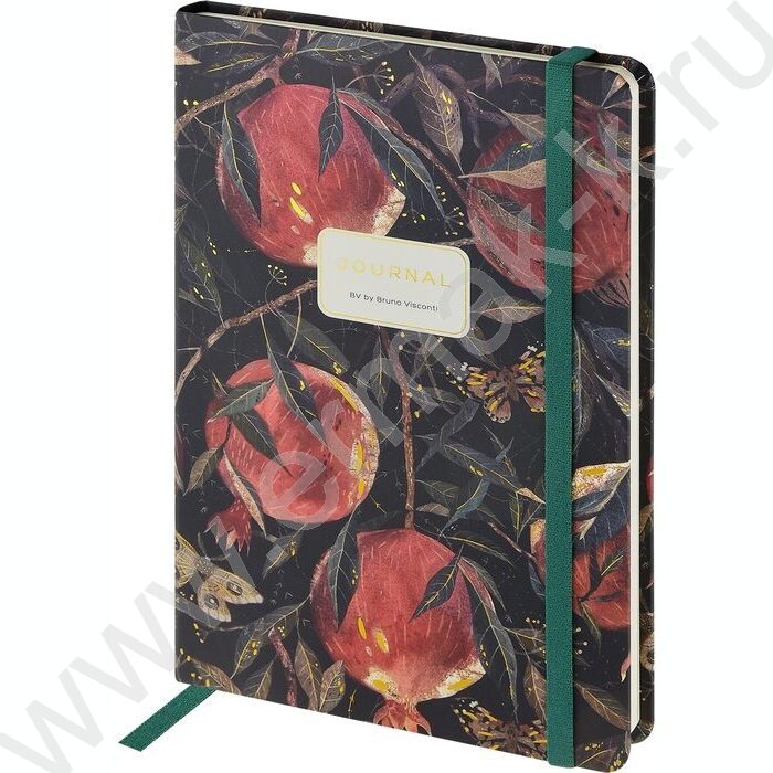 Зап. книжка 100л А5 тв.обл. "Flora.Гранат" /на резинке,блок -линейка,карман д/бумаг NEW | Фото 1