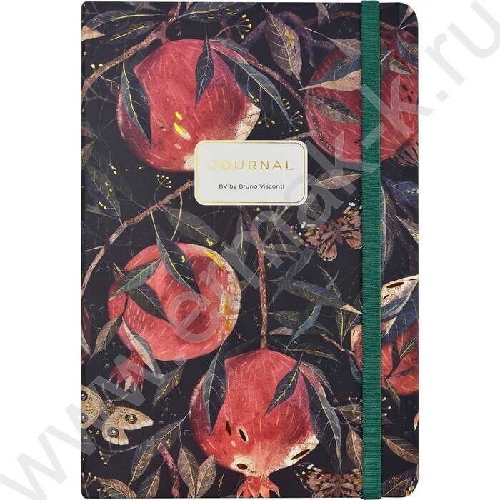 Зап. книжка 100л А5 тв.обл. "Flora.Гранат" /на резинке,блок -линейка,карман д/бумаг NEW | Фото 2