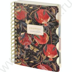 Зап. книжка 120л А5 тв.обл/спираль "Flora.Гранат" /блок -клетка /линейка/точка NEW | Фото 1