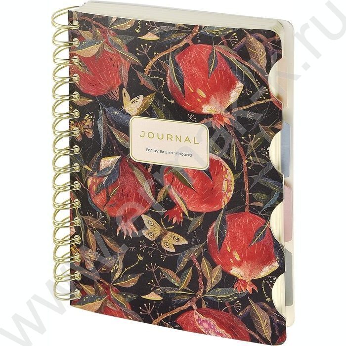 Зап. книжка 120л А5 тв.обл/спираль "Flora.Гранат" /блок -клетка /линейка/точка NEW | Фото 1