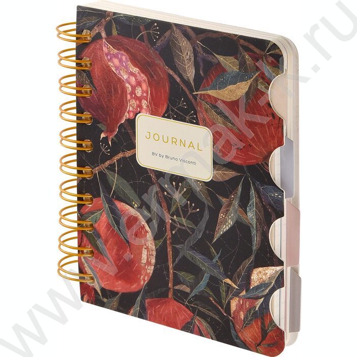 Зап. книжка 120л А6 тв.обл/спираль "Flora.Гранат" /блок -линейка/точка NEW | Фото 1