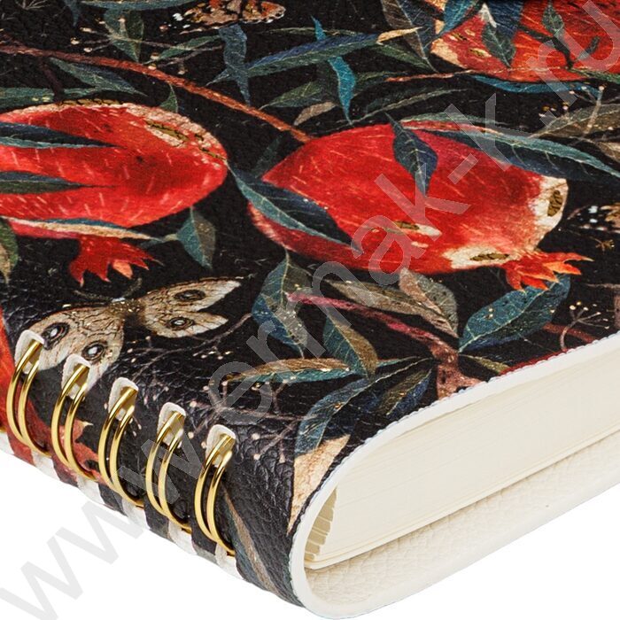 Ежедневник н/дат А6 136л Flora.Гранат /иск.кожа/фиксирующий хлястик:на кнопке NEW | Фото 4