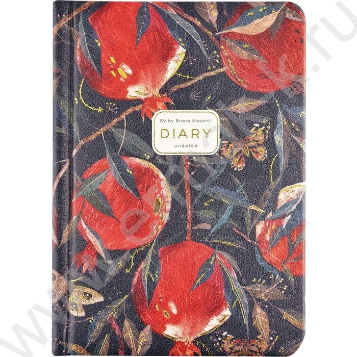 Ежедневник н/дат А6 120л Flora.Гранат /иск.кожа,ляссе NEW | Фото 2