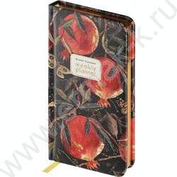 Еженедельник н/дат А6 64л Flora.Гранат /иск.кожа,ляссе NEW | Фото 1