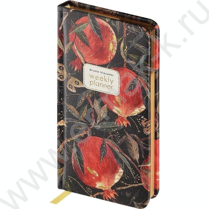 Еженедельник н/дат А6 64л Flora.Гранат /иск.кожа,ляссе NEW | Фото 1