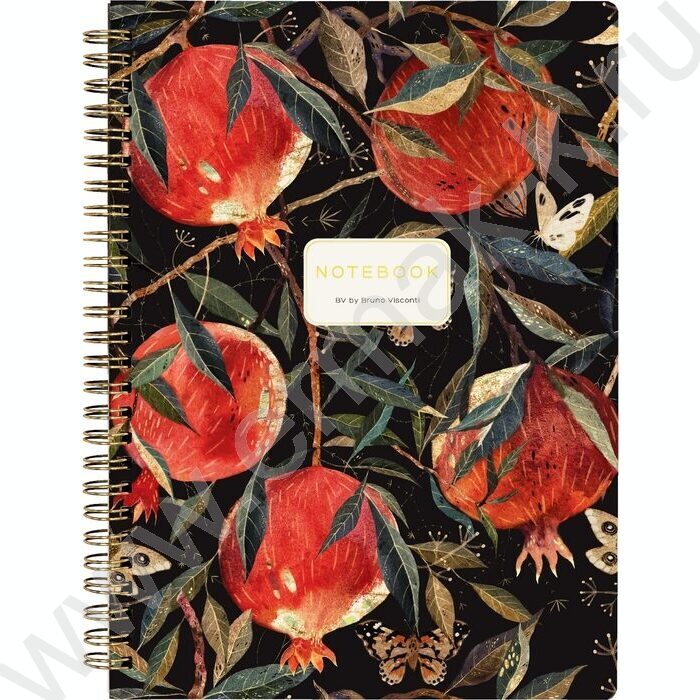 Тетрадь  60л клетка/спираль "Flora.Гранат" 70 г/м2 бежевая бумага NEW | Фото 1
