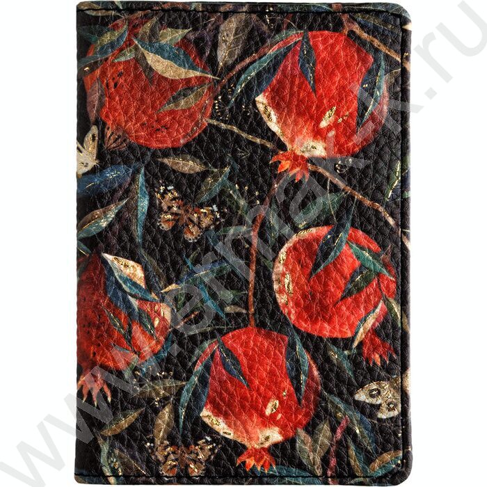 Обложка д/паспорта FLORA.Гранат /экокожа NEW | Фото 1