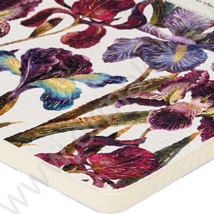 Тетрадь  60л клетка "Flora.Ирисы" 80 г/м2 бежевая бумага,материал обложки:искус.кожа NEW | Фото 3