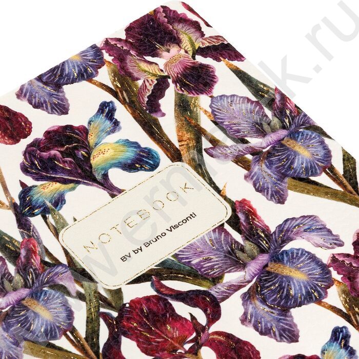 Тетрадь  60л клетка "Flora.Ирисы" 80 г/м2 бежевая бумага,материал обложки:искус.кожа NEW | Фото 5