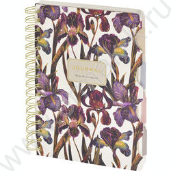 Зап. книжка 120л А5 тв.обл/спираль "Flora.Ирисы" /блок -клетка /линейка/точка NEW | Фото 1