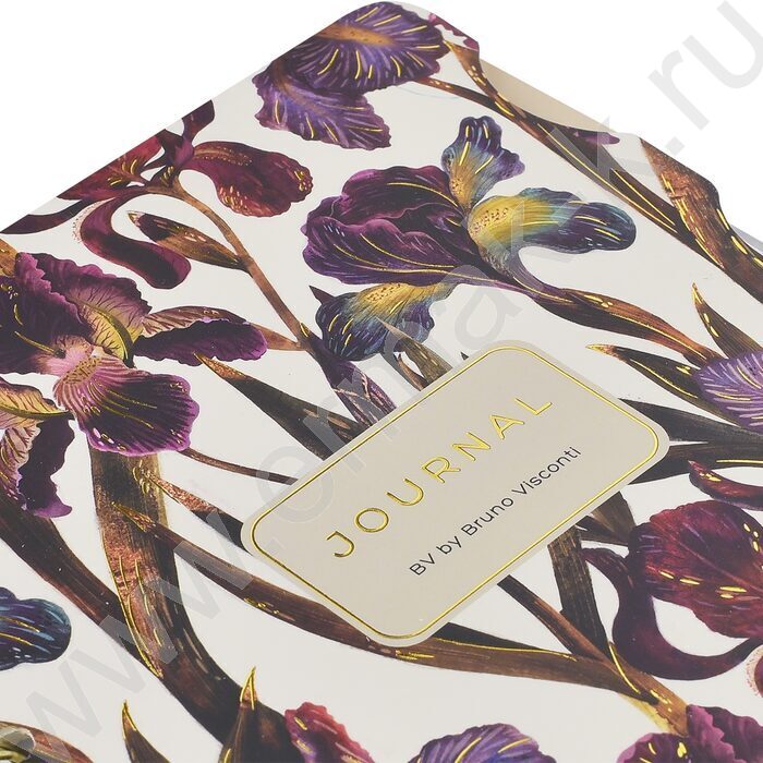 Зап. книжка 120л А5 тв.обл/спираль "Flora.Ирисы" /блок -клетка /линейка/точка NEW | Фото 3