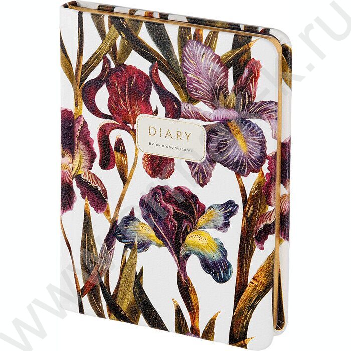 Ежедневник н/дат А6+ 128л Flora.Ирисы /иск.кожа,ляссе NEW | Фото 1