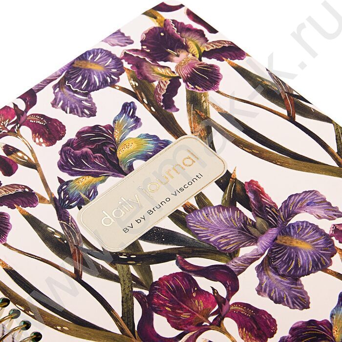 Ежедневник н/дат А5 136л Flora.Ирисы /тв.обл./спираль NEW | Фото 3