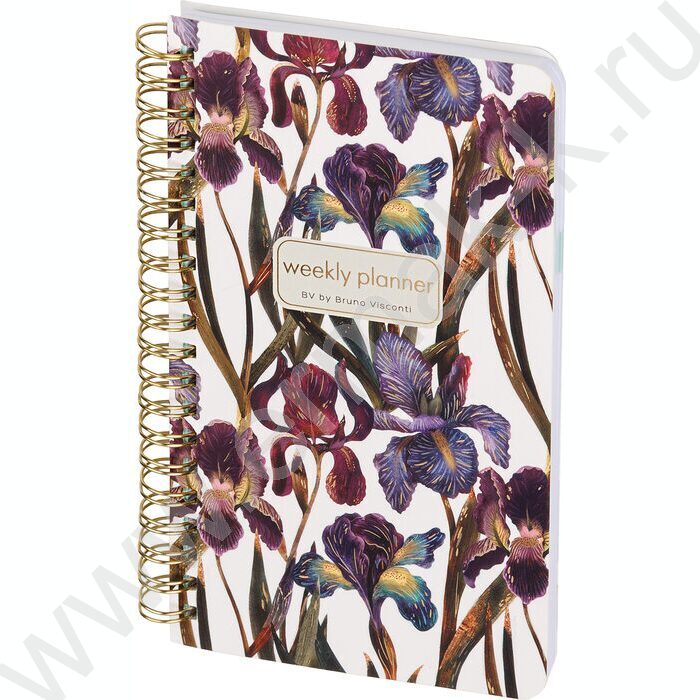 Еженедельник н/дат А5 72л Flora.Ирисы /тв.обл./спираль NEW | Фото 1