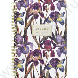 Тетрадь  60л клетка/спираль "Flora.Ирисы" 70 г/м2 бежевая бумага,мат.лам.Soft Touch, фоль NEW | Фото 2