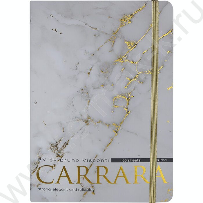 Зап. книжка 100л А5 тв.обл. "Carrara" /на резинке,блок -линейка,карман д/бумаг NEW | Фото 2