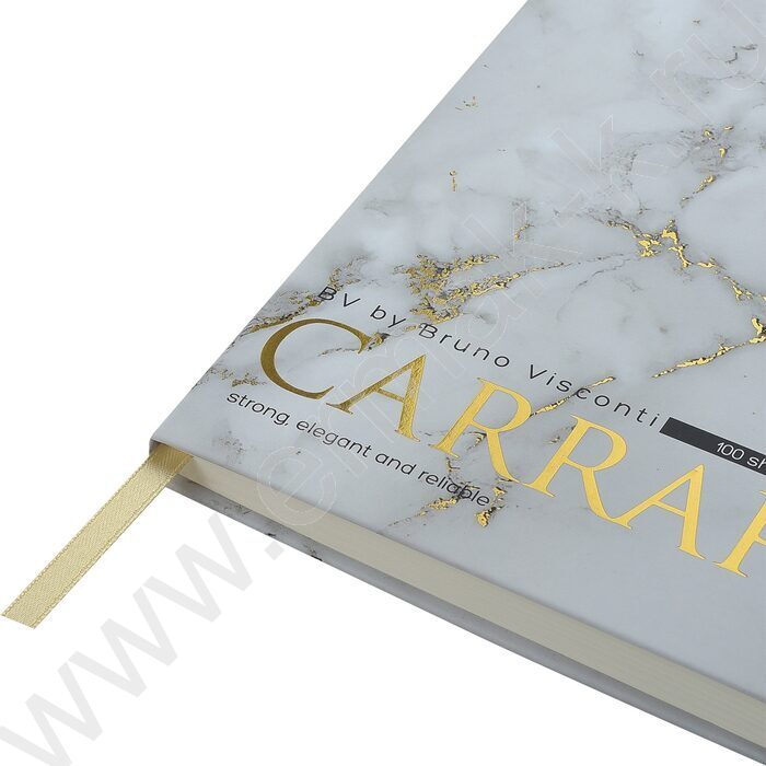 Зап. книжка 100л А5 тв.обл. "Carrara" /на резинке,блок -линейка,карман д/бумаг NEW | Фото 3