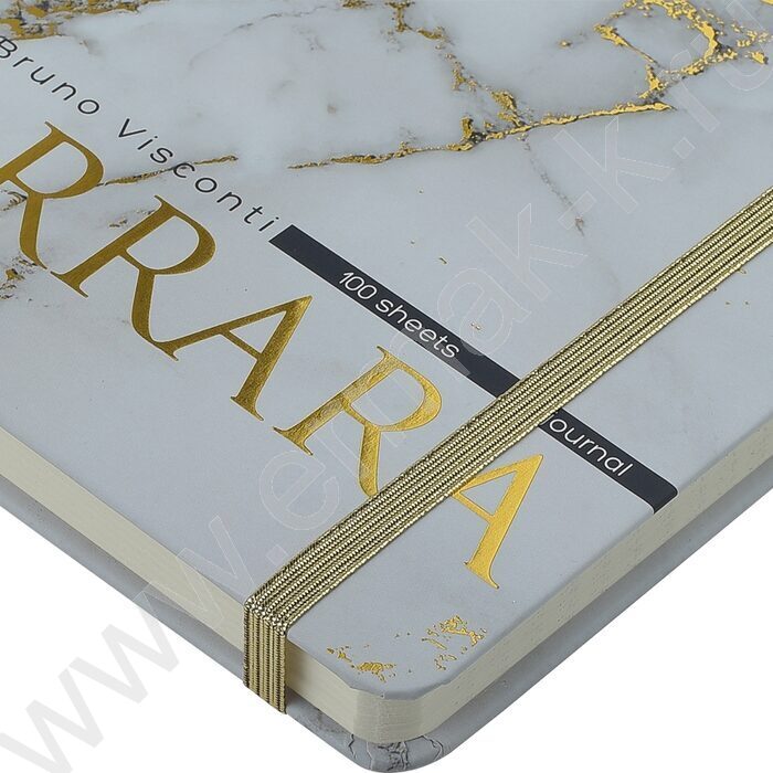 Зап. книжка 100л А5 тв.обл. "Carrara" /на резинке,блок -линейка,карман д/бумаг NEW | Фото 4