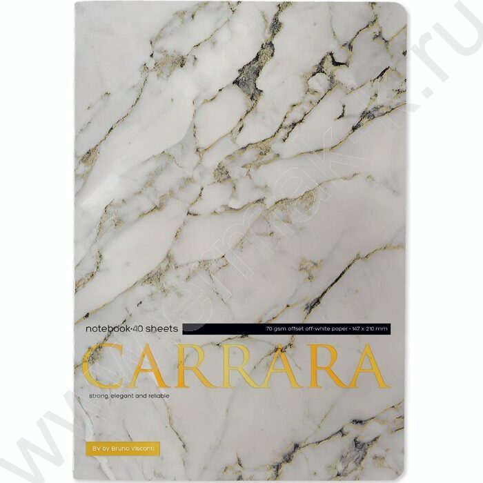 Тетрадь  40л линейка "Carrara" 70 г/м2 бежевая бумага NEW | Фото 1