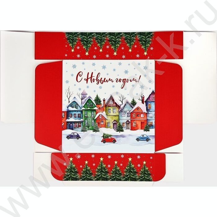 Коробка складная 26*26*8см Волшебного нового года | Фото 7