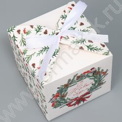 Коробка складная 12*12*12см С Новым годом NEW | Фото 1