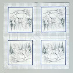 Салфетки 33*33 Скатерть с лошадью на серебре 3 слоя/20шт NEW | Фото 3