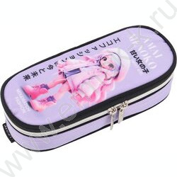 Пенал-овальный на молнии 21*8*5см "Amai Menoko", полиэстер, с 2-мя бегунками /лавандовый NEW | Фото 1
