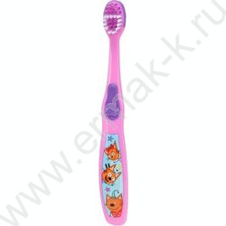 Зубная щетка фигурная для детей Три Кота сиреневая NEW | Фото 1
