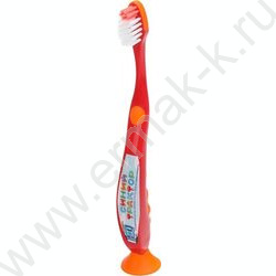 Зубная щетка на присоске для детей Синий тракор красная NEW | Фото 1