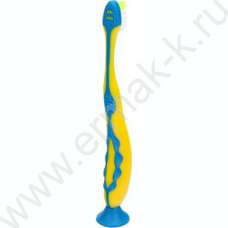 Зубная щетка на присоске для детей Синий тракор желтая NEW | Фото 2