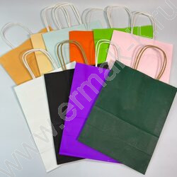 Пакет бумажный цветной 27*21*11см. /120гр. ассорти NEW | Фото 1