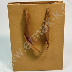 Пакет крафт 20*15*7см. /260гр., ручка-тесьма NEW | Фото 1